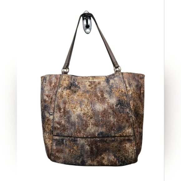 Enzo Angiolini Sparkle Tote Purse Mobwife Art To Wear Abstract Loud Luxury - Picture 2 of 13